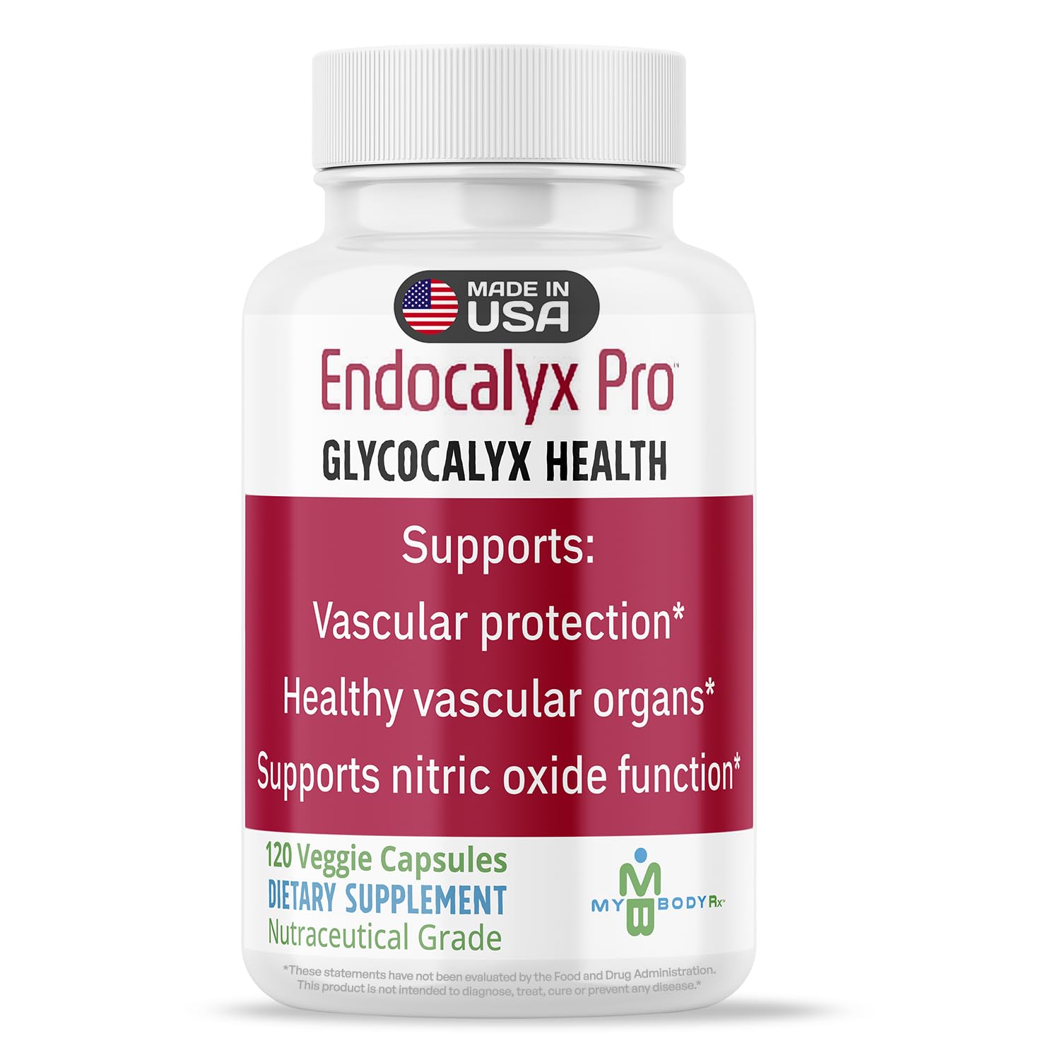 MYBODYRX Endocalyx Pro Supplement – Endothelial Glycocalyx Support 120 Capsules - Vascular & Microcirculation Health – Clinically-Studied – Patented – Supports Nitric Oxide Functions - dailyvitalstore