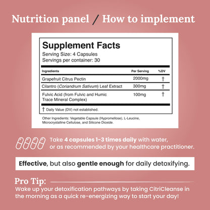 Myers Detox CitriCleanse Toxin Binder Supplement, Supports Heavy Metal Detox, Energy, & Overall Wellness, with Cilantro Extract, Grapefruit Pectin - dailyvitalstore