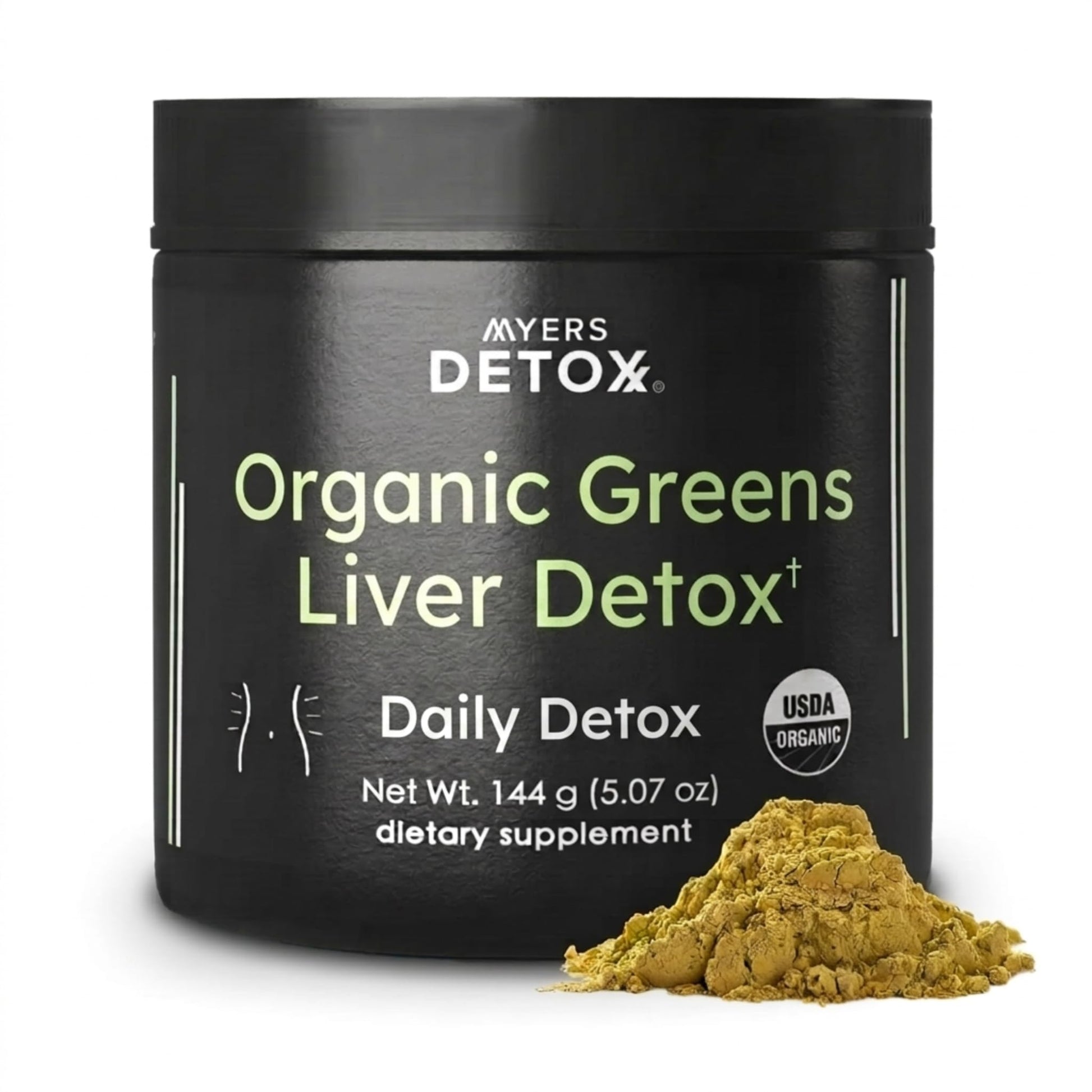 Myers Detox Daily Detox Greens Powder, Organic Superfood Supplement for Detox, Gut Health, Energy, Immune Support, Overall Wellness, Gluten Free Multivitamin Drink Mix, - dailyvitalstore
