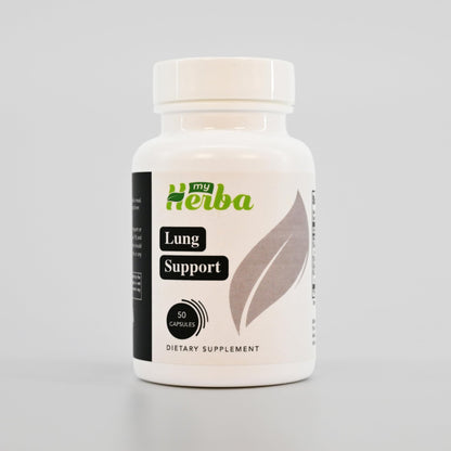 MyHerba Lung Support Supplement - Vegan Formula with Marshmallow Root, Chlorella, Ginkgo Biloba Leaf, Irish Sea Moss & PAU D’Arco - Deep Lung Cleanse, Detox and Immune Support for Adults, 50 Capsules - dailyvitalstore