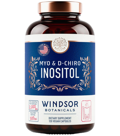 Myo-Inositol & D-Chiro Inositol 40:1 Ratio 2,000 mg - PCOS Supplements with Maca Root & Ashwagandha - Ovarian Health Support Vitamins - Hormone & Fertility Supplements for Women - 120 Vegan Caps - dailyvitalstore