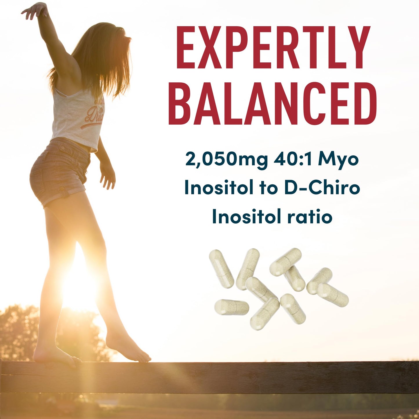 Myo-Inositol & D-Chiro Inositol 40:1 Ratio 2,000 mg - PCOS Supplements with Maca Root & Ashwagandha - Ovarian Health Support Vitamins - Hormone & Fertility Supplements for Women - 120 Vegan Caps - dailyvitalstore