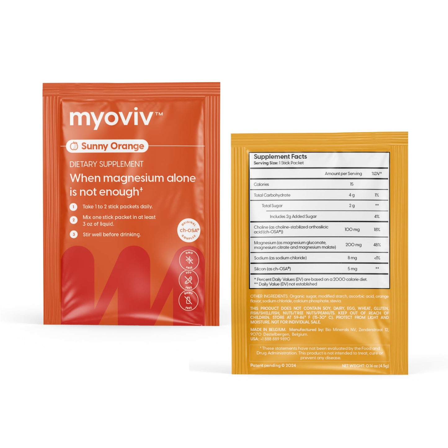MYOVIV - Powerful Muscle Cramp Relief - 14 Packets (Trial Size), Sunny Orange Flavor - Muscle Cramp Support - Pregnancy & Lactation Safe - dailyvitalstore