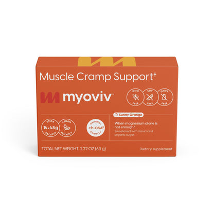 MYOVIV - Powerful Muscle Cramp Relief - 14 Packets (Trial Size), Sunny Orange Flavor - Muscle Cramp Support - Pregnancy & Lactation Safe - dailyvitalstore