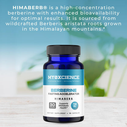 MYOXCIENCE Berberine Fasting Accelerator | Himaberb Berberine HCL with ALA (Alpha Lipoic Acid) and Biotin (90 Capsules) - dailyvitalstore