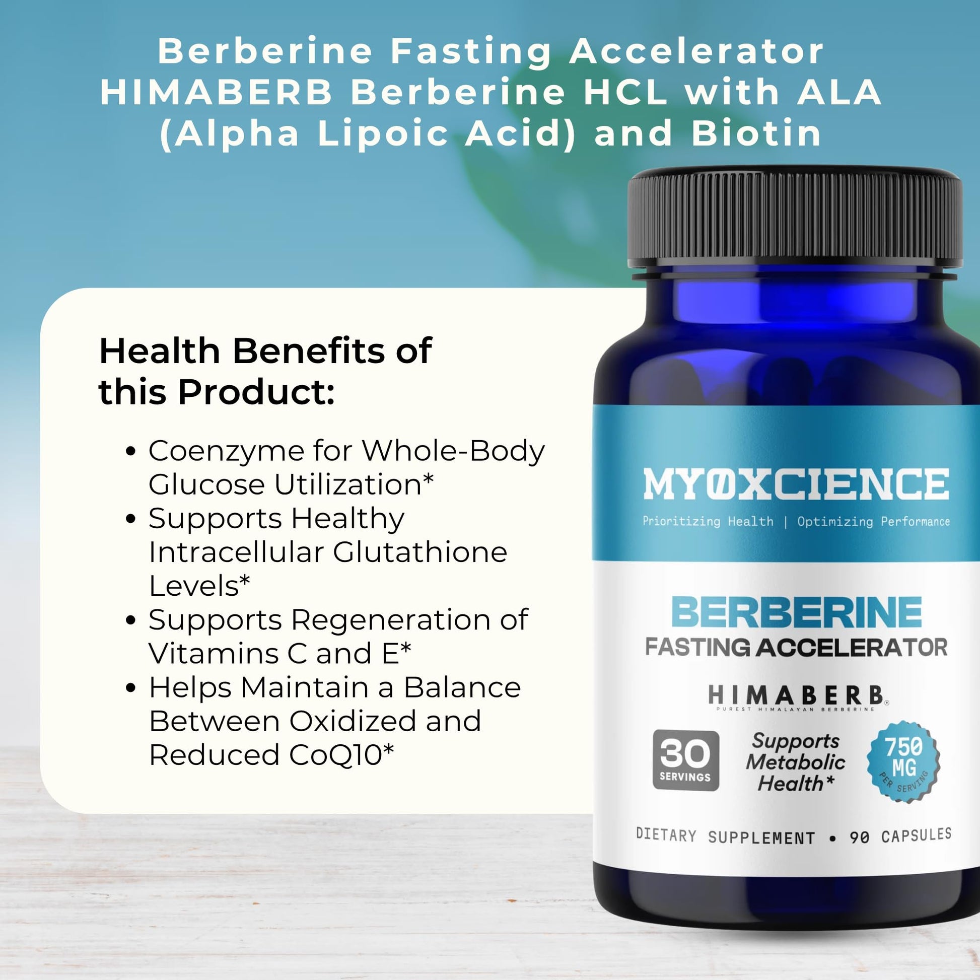MYOXCIENCE Berberine Fasting Accelerator | Himaberb Berberine HCL with ALA (Alpha Lipoic Acid) and Biotin (90 Capsules) - dailyvitalstore