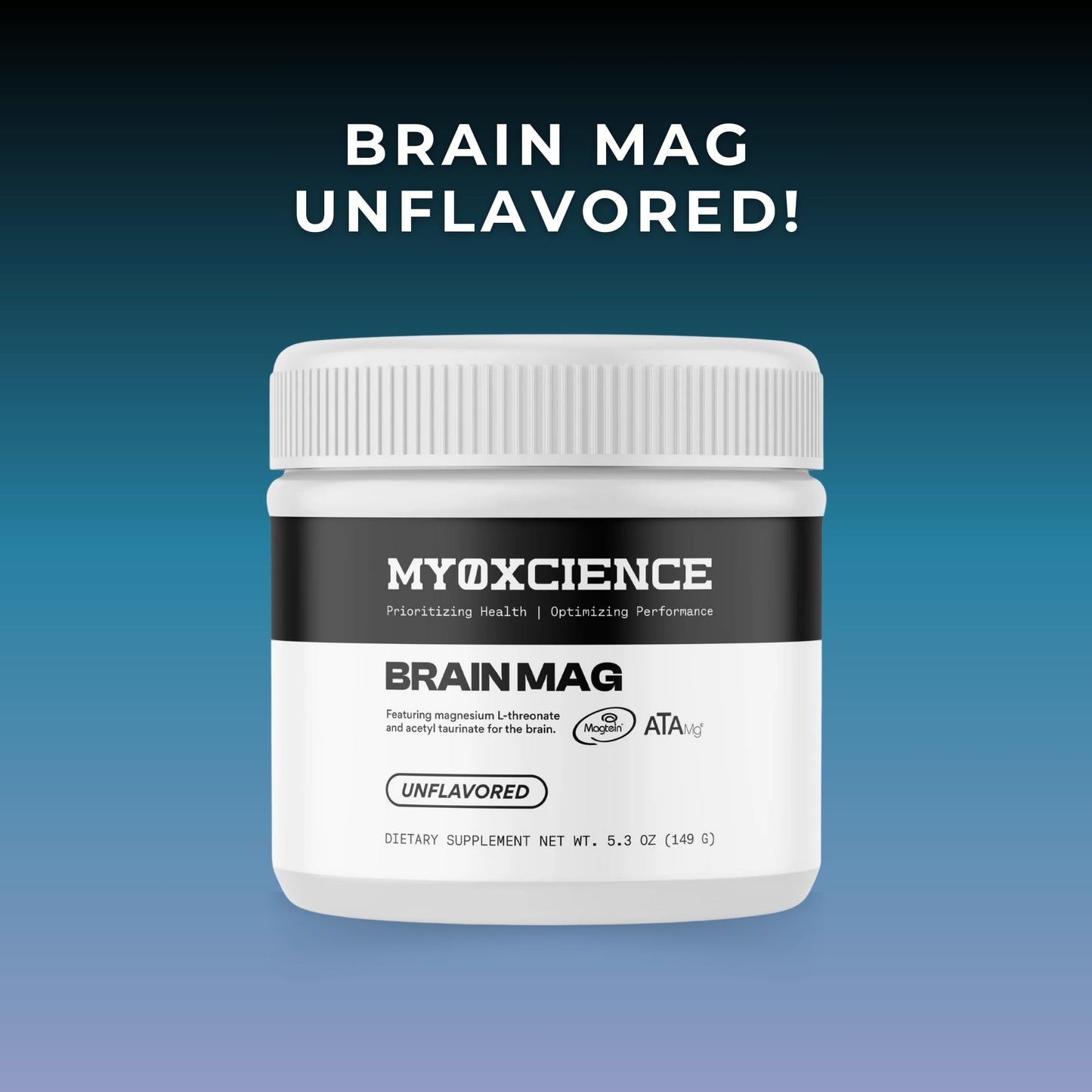 MYOXCIENCE Brain Mag | Magnesium L-Threonate Magtein & Magnesium Glycinate Powder (Unflavored) (60 Servings) - dailyvitalstore
