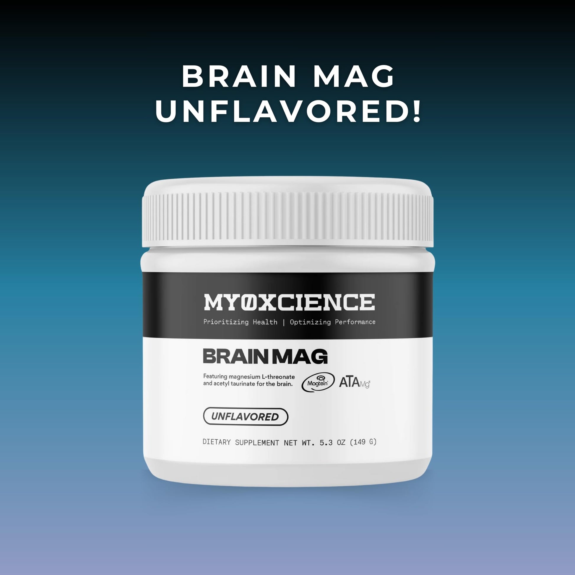 MYOXCIENCE Brain Mag | Magnesium L-Threonate Magtein & Magnesium Glycinate Powder (Unflavored) (60 Servings) - dailyvitalstore
