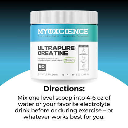 MYOXCIENCE Creapure® Creatine Monohydrate | Supports Strength & Muscle Mass, Cognition and Lean Body Mass | Unflavored 60 Servings - dailyvitalstore