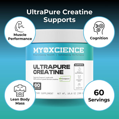 MYOXCIENCE Creapure® Creatine Monohydrate | Supports Strength & Muscle Mass, Cognition and Lean Body Mass | Unflavored 60 Servings - dailyvitalstore