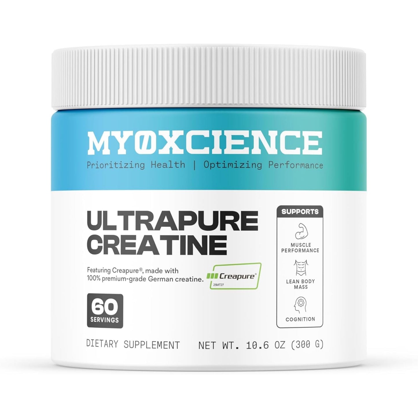 MYOXCIENCE Creapure® Creatine Monohydrate | Supports Strength & Muscle Mass, Cognition and Lean Body Mass | Unflavored 60 Servings - dailyvitalstore