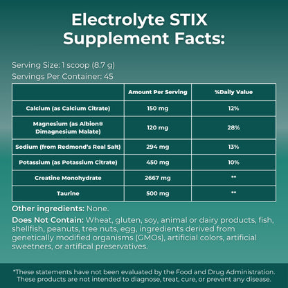 MYOXCIENCE Electrolyte STIX | Creatine Electrolyte Powder | Recovery from Exercise & Muscle Development w/Real Salt (Unflavored) (Jar 45 ct) - dailyvitalstore