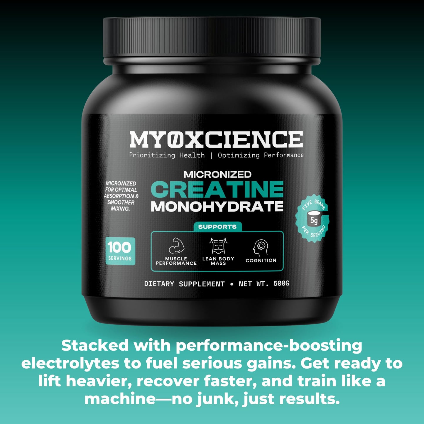 MYOXCIENCE Micronized Creatine | Supports Muscle Performance, Lean Body Mass, & Cognition | 100 Servings - dailyvitalstore