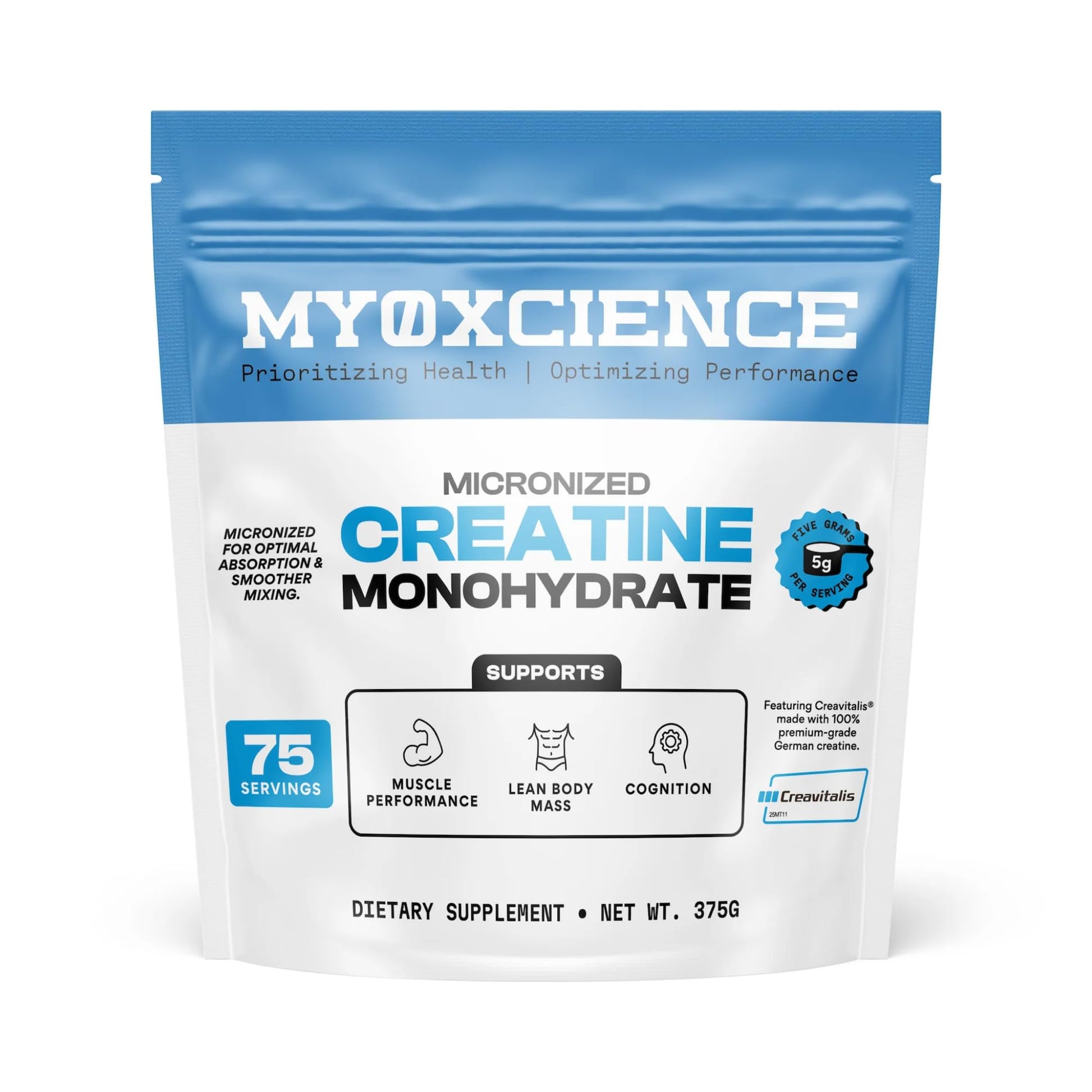 MYOXCIENCE Micronized Creavitalis Creatine | The World’s Purest Micronized Form of Creatine Monohydrate | Supports Muscle Performance, Lean Body Mass, & Cognition | 75 Servings - dailyvitalstore
