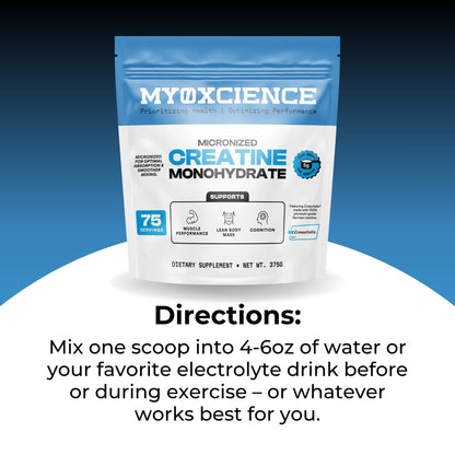 MYOXCIENCE Micronized Creavitalis Creatine | The World’s Purest Micronized Form of Creatine Monohydrate | Supports Muscle Performance, Lean Body Mass, & Cognition | 75 Servings - dailyvitalstore