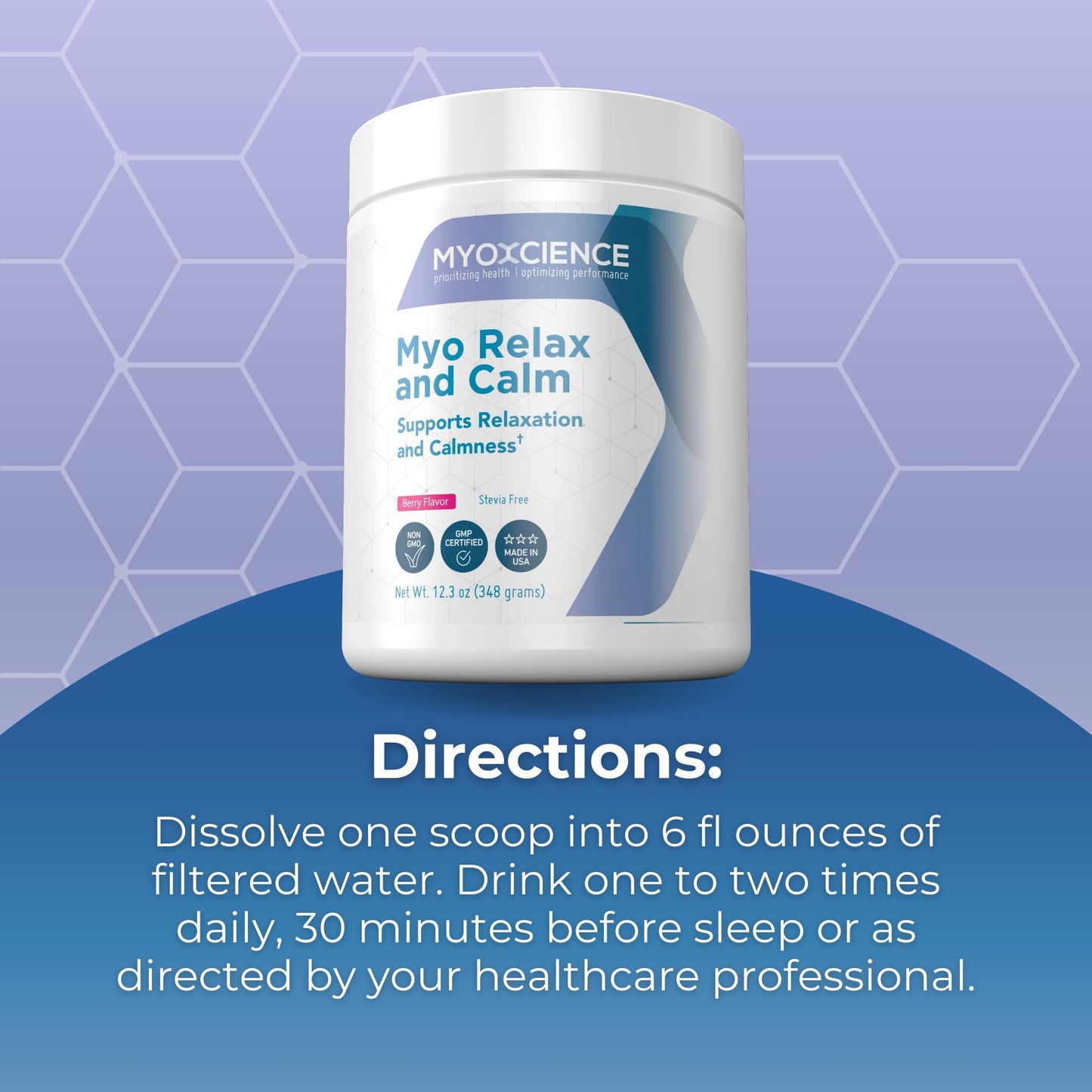 MYOXCIENCE Myo Relax & Calm | Myo-Inositol, L-Theanine, Taurine, Magnesium & GABA | Supports Sleep, Neurotransmitter & Hormone Support (Berry Flavor) (60 Servings) - dailyvitalstore