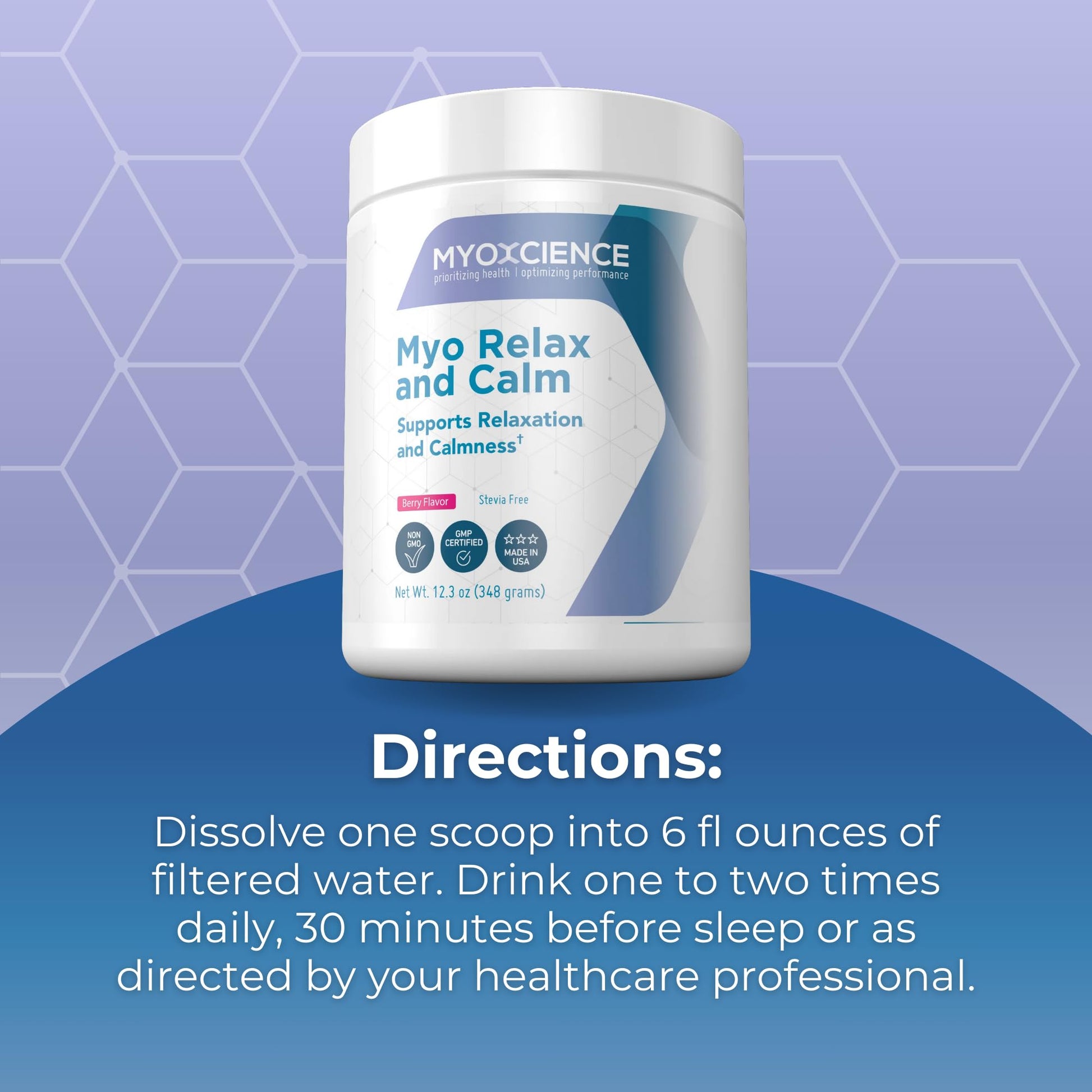 MYOXCIENCE Myo Relax & Calm | Myo-Inositol, L-Theanine, Taurine, Magnesium & GABA | Supports Sleep, Neurotransmitter & Hormone Support (Berry Flavor) (60 Servings) - dailyvitalstore