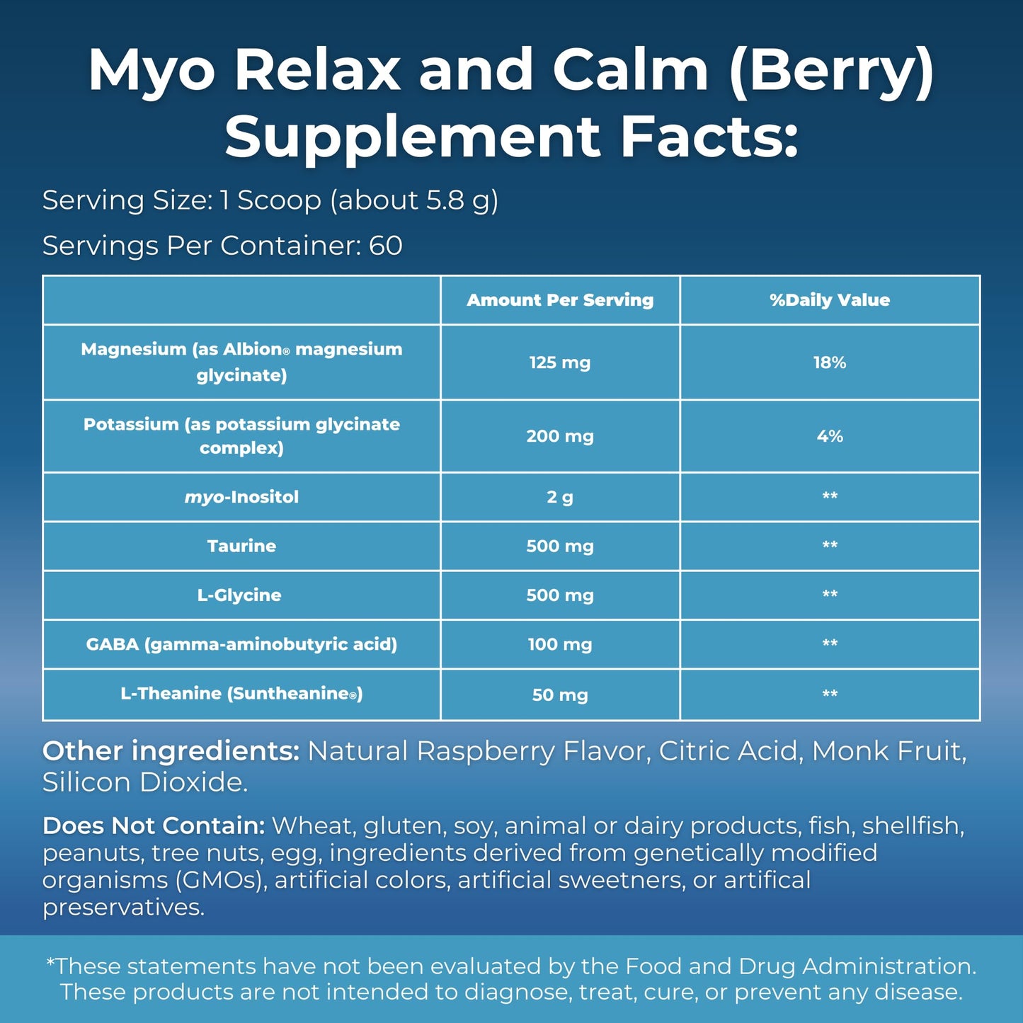 MYOXCIENCE Myo Relax & Calm | Myo-Inositol, L-Theanine, Taurine, Magnesium & GABA | Supports Sleep, Neurotransmitter & Hormone Support (Berry Flavor) (60 Servings) - dailyvitalstore