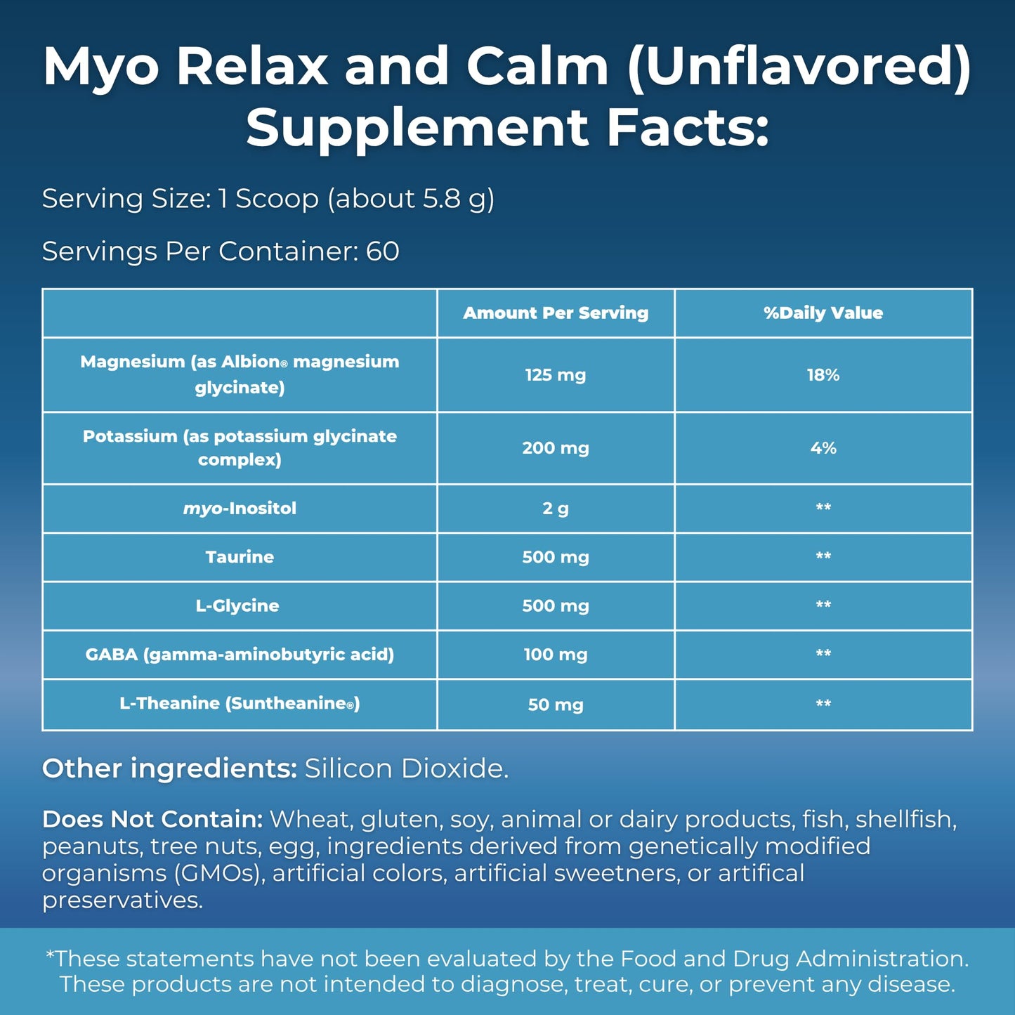 MYOXCIENCE Myo Relax & Calm | Myo-Inositol, L-Theanine, Taurine, Magnesium & GABA | Supports Sleep, Neurotransmitter & Hormone Support (Unflavored) (60 Servings) - dailyvitalstore