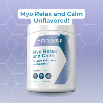 MYOXCIENCE Myo Relax & Calm | Myo-Inositol, L-Theanine, Taurine, Magnesium & GABA | Supports Sleep, Neurotransmitter & Hormone Support (Unflavored) (60 Servings) - dailyvitalstore