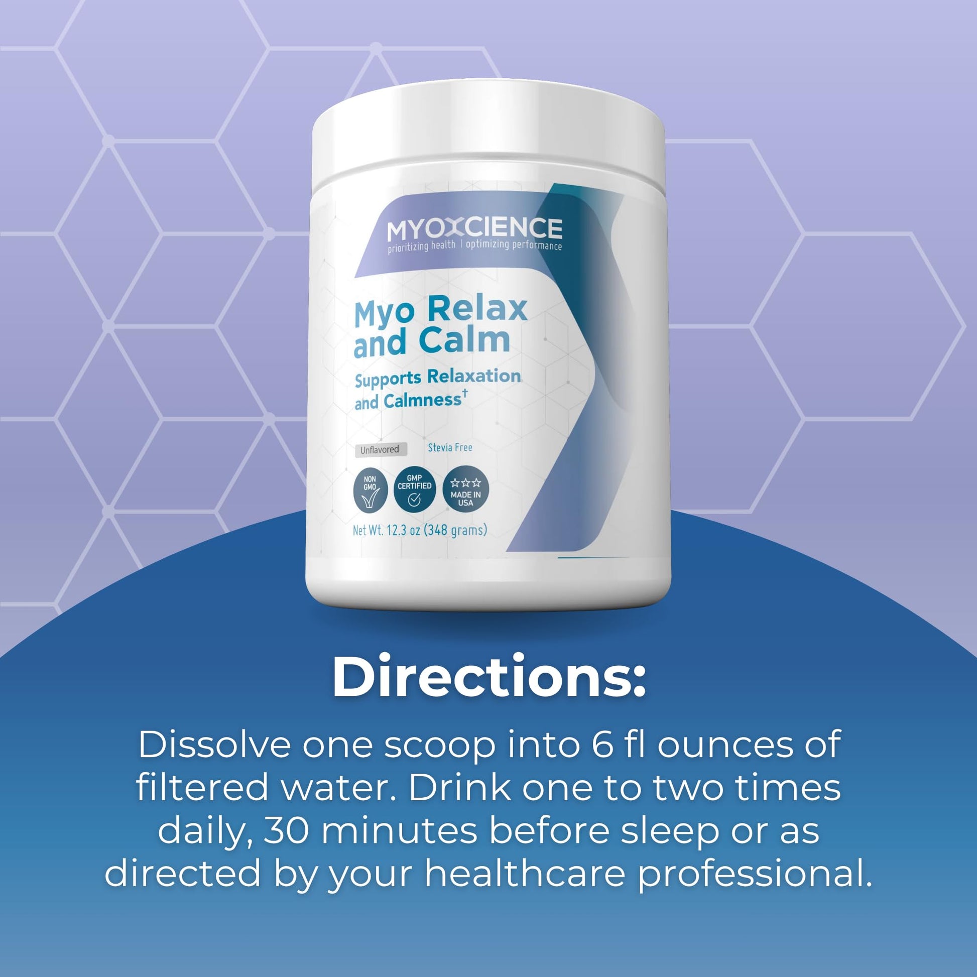 MYOXCIENCE Myo Relax & Calm | Myo-Inositol, L-Theanine, Taurine, Magnesium & GABA | Supports Sleep, Neurotransmitter & Hormone Support (Unflavored) (60 Servings) - dailyvitalstore