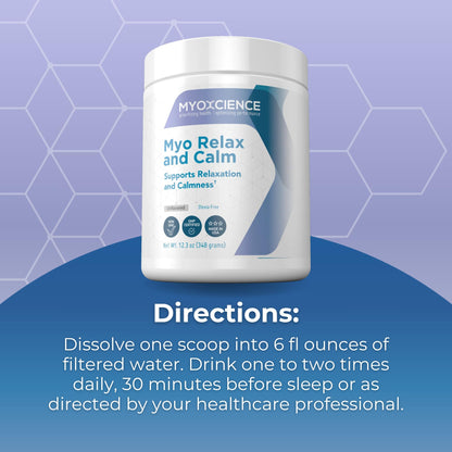 MYOXCIENCE Myo Relax & Calm | Myo-Inositol, L-Theanine, Taurine, Magnesium & GABA | Supports Sleep, Neurotransmitter & Hormone Support (Unflavored) (60 Servings) - dailyvitalstore