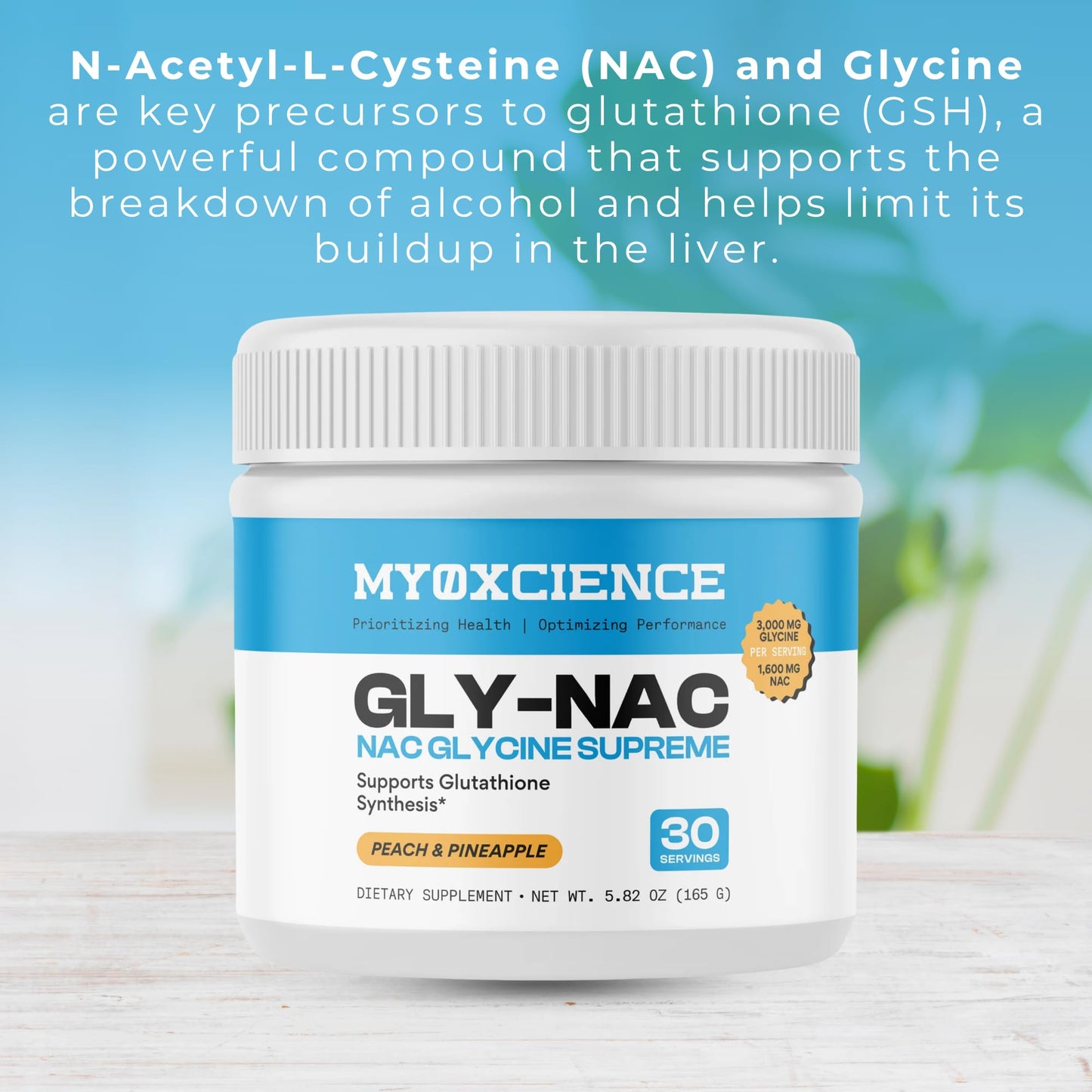 MYOXCIENCE NAC Glycine Supreme | N-Acetyl-L-Cysteine, Glycine, and Taurine Combination (Natural Peach and Pineapple Flavor) (30 Servings) - dailyvitalstore