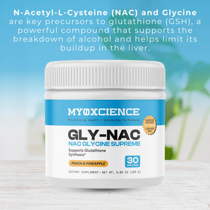 MYOXCIENCE NAC Glycine Supreme | N-Acetyl-L-Cysteine, Glycine, and Taurine Combination (Natural Peach and Pineapple Flavor) (30 Servings) - dailyvitalstore