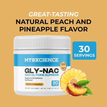 MYOXCIENCE NAC Glycine Supreme | N-Acetyl-L-Cysteine, Glycine, and Taurine Combination (Natural Peach and Pineapple Flavor) (30 Servings) - dailyvitalstore