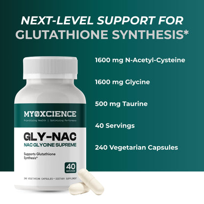 MYOXCIENCE NAC Supreme Capsules | 1.6 G N-Acetyl-L-Cysteine per Serving | 40 Servings - dailyvitalstore