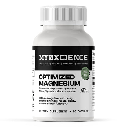 MYOXCIENCE Optimized Magnesium Glycinate + Magnesium Taurate (as ATAmag®) for High Brain Bioavailability to Support Stress Relief and Sleep | 30 Servings - dailyvitalstore