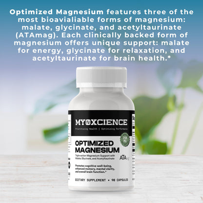 MYOXCIENCE Optimized Magnesium Glycinate + Magnesium Taurate (as ATAmag®) for High Brain Bioavailability to Support Stress Relief and Sleep | 30 Servings - dailyvitalstore