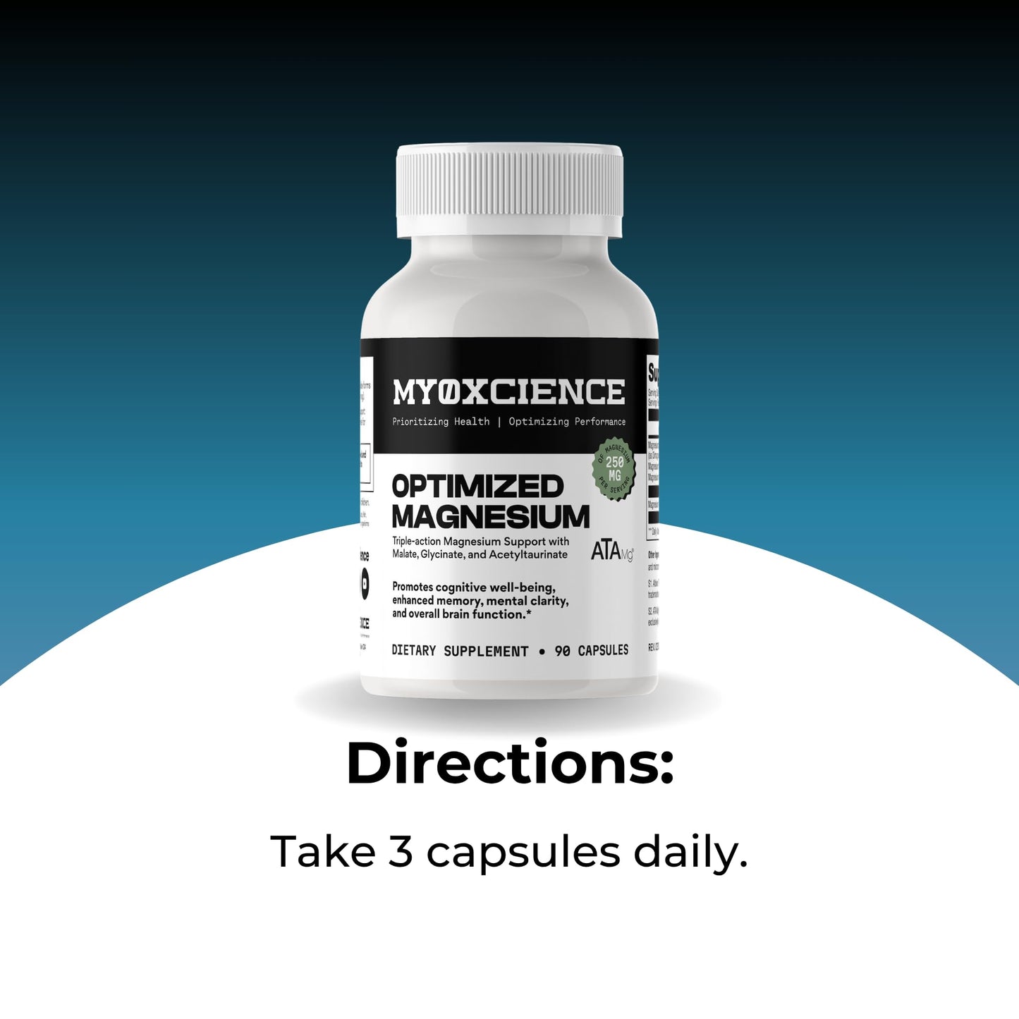 MYOXCIENCE Optimized Magnesium Glycinate + Magnesium Taurate (as ATAmag®) for High Brain Bioavailability to Support Stress Relief and Sleep | 30 Servings - dailyvitalstore