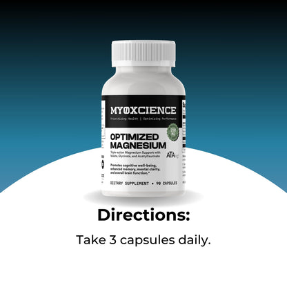 MYOXCIENCE Optimized Magnesium Glycinate + Magnesium Taurate (as ATAmag®) for High Brain Bioavailability to Support Stress Relief and Sleep | 30 Servings - dailyvitalstore