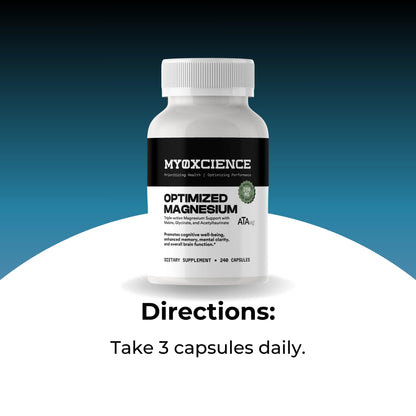 MYOXCIENCE Optimized Magnesium Glycinate + Magnesium Taurate (as ATAmag®) for High Brain Bioavailability to Support Stress Relief and Sleep | 80 Servings - dailyvitalstore