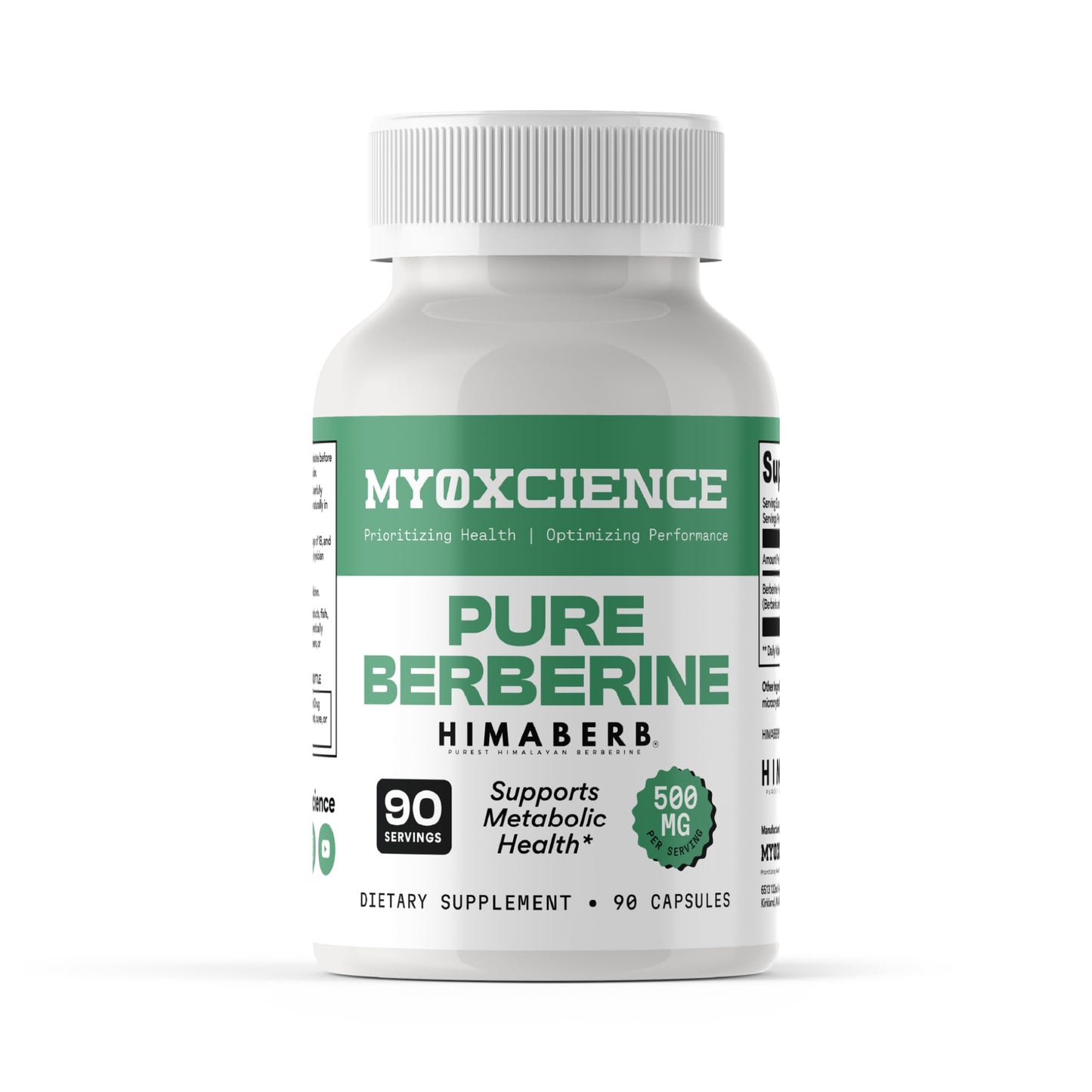 MYOXCIENCE Pure Berberine Himaberb | 500 mg of Berberine HCl per Serving | 90 Servings - dailyvitalstore