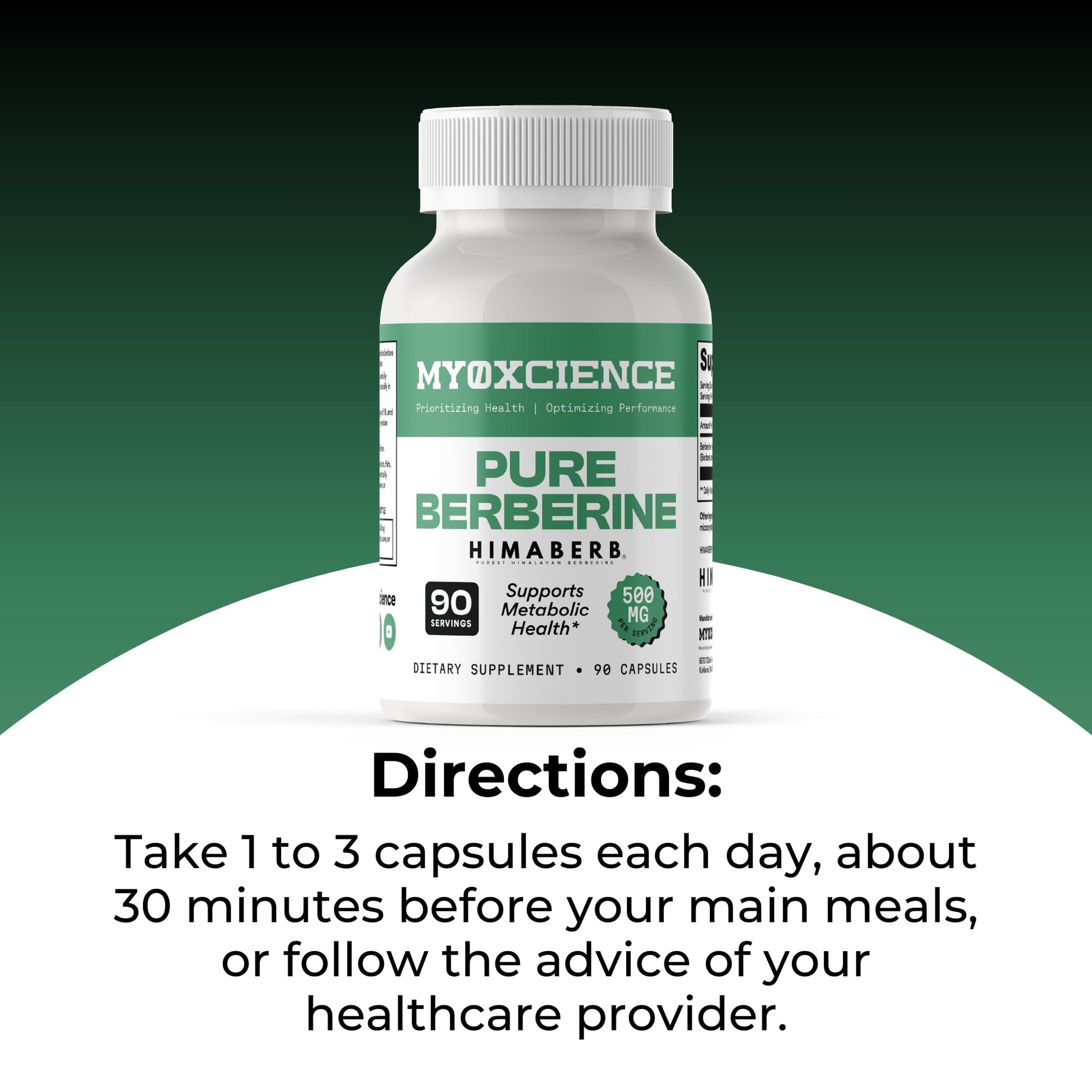 MYOXCIENCE Pure Berberine Himaberb | 500 mg of Berberine HCl per Serving | 90 Servings - dailyvitalstore