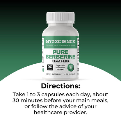 MYOXCIENCE Pure Berberine Himaberb | 500 mg of Berberine HCl per Serving | 90 Servings - dailyvitalstore