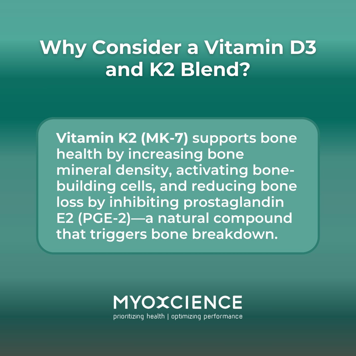 MYOXCIENCE Vitamin D3 + K2 Essential Micronutrients | Vitamin D3 5,000 IU | Vitamin K2 as MK-7 90 mcg (90 Vegetarian Capsules) - dailyvitalstore