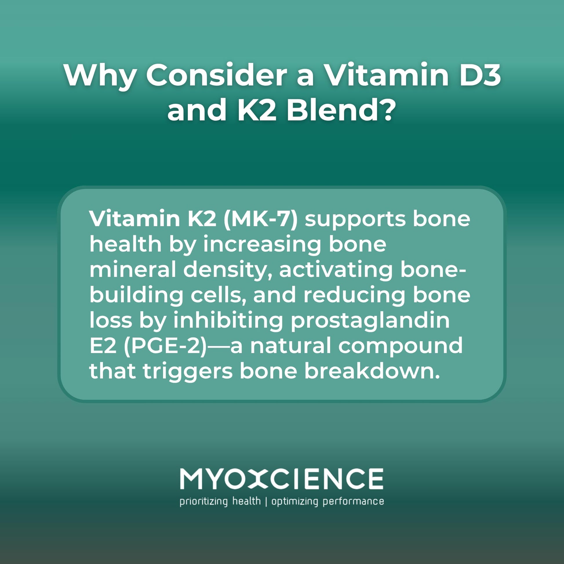 MYOXCIENCE Vitamin D3 + K2 Essential Micronutrients | Vitamin D3 5,000 IU | Vitamin K2 as MK-7 90 mcg (90 Vegetarian Capsules) - dailyvitalstore