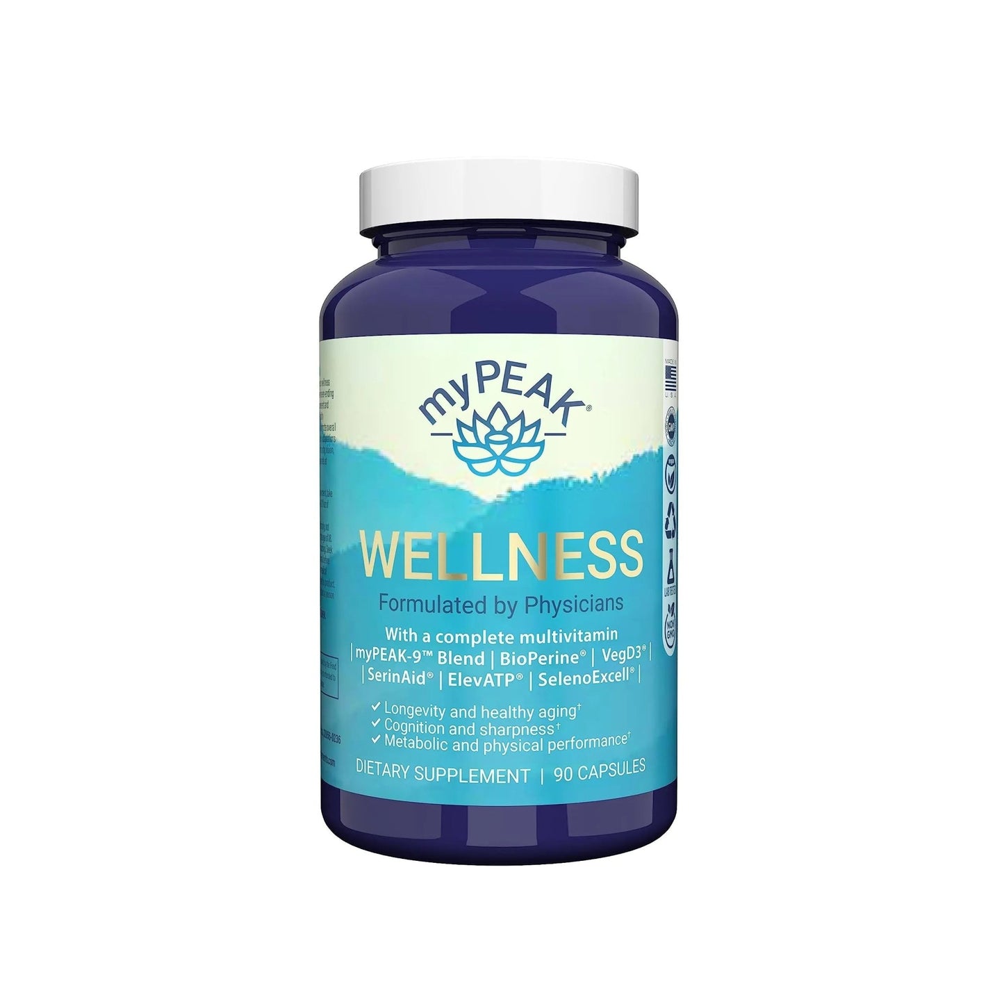 myPEAK Wellness Award-Winning Vegan Multivitamin with ElevATP Ancient Peat Extract, Natural Astaxanthin, Iron, Resveratrol and Alpha GPC - dailyvitalstore
