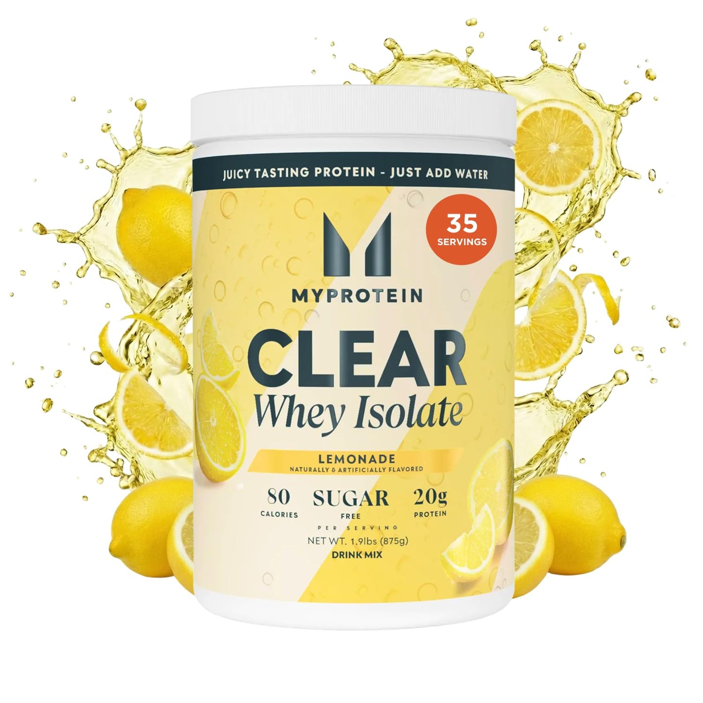 Myprotein Clear Whey Isolate Protein Powder, 35 Servings (1.9lbs) Lemonade, 20g Protein per Serving, Naturally Flavored Drink Mix, Daily Protein Intake for Superior Performance - dailyvitalstore