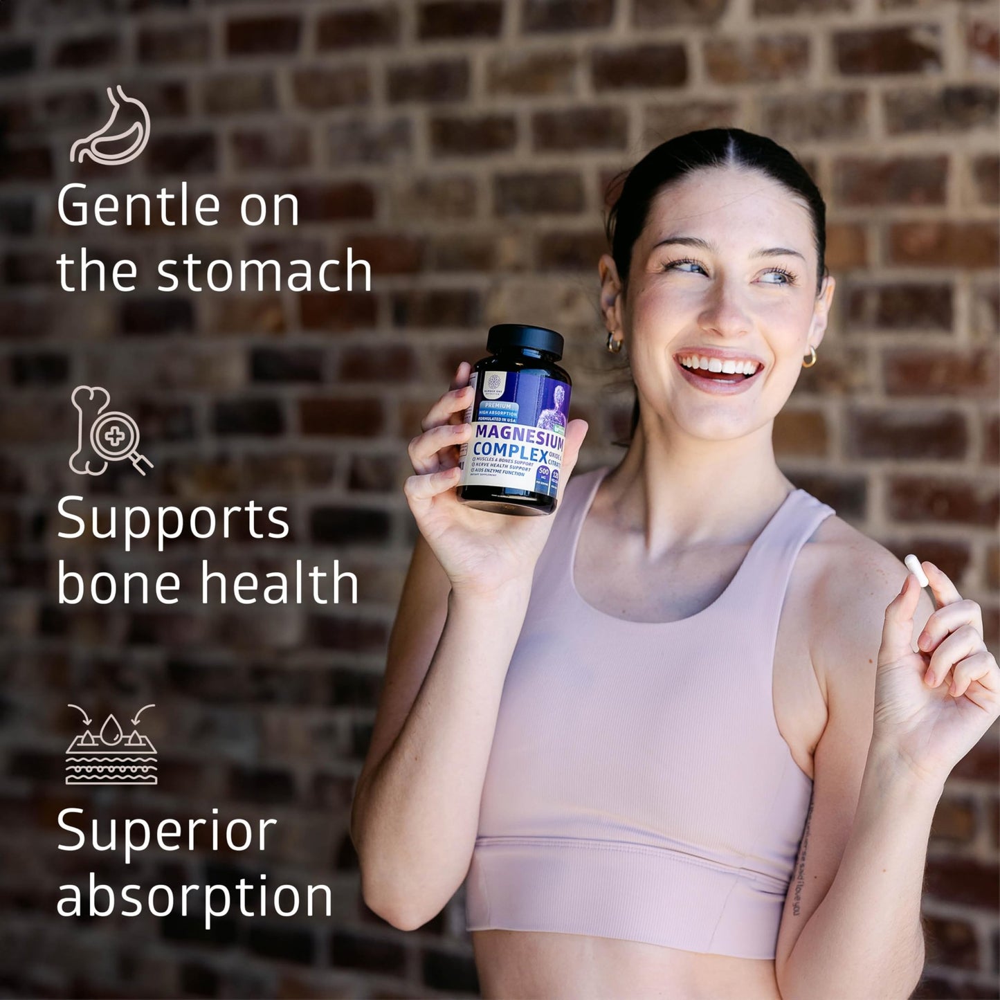 N1N Premium Magnesium Complex - High Absorption Magnesium Supplement for Women and Men to Support Regularity and Bone Health- 120 Veggie Capsules - dailyvitalstore