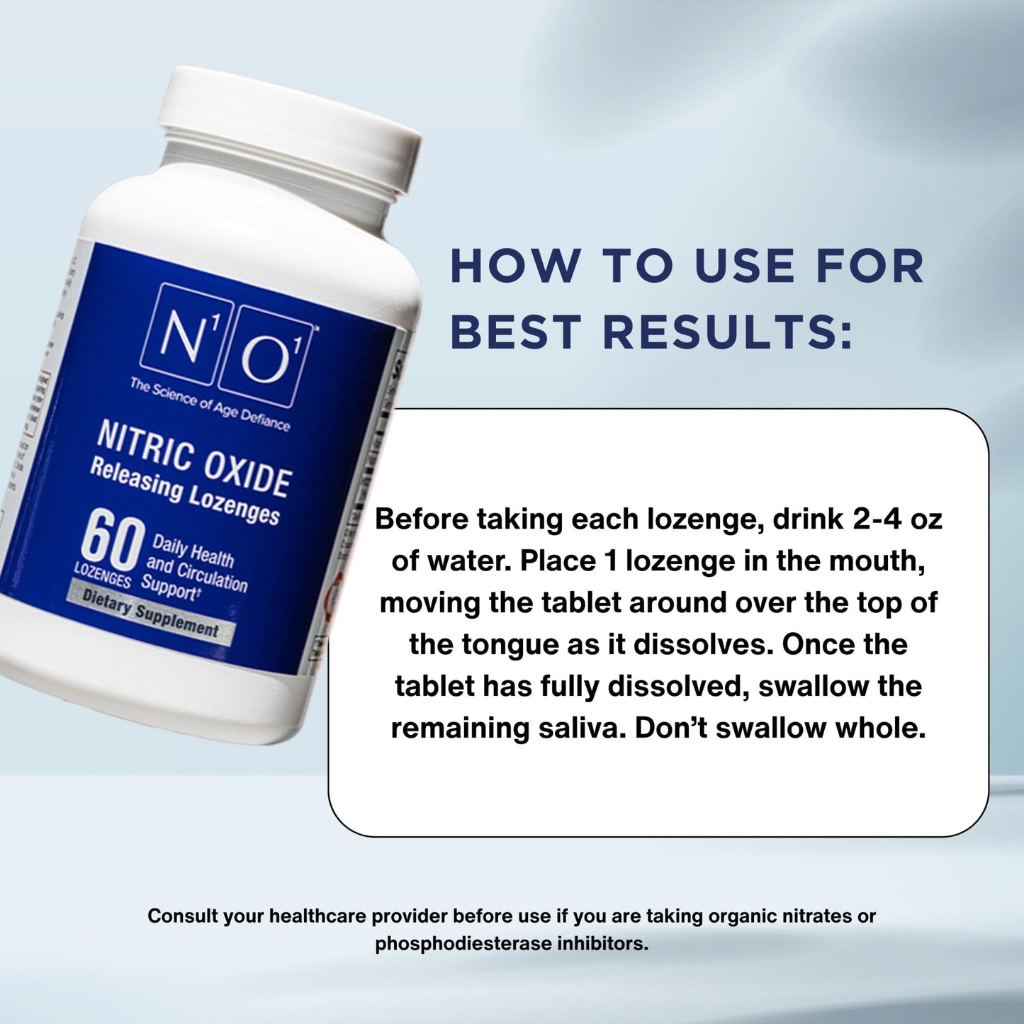 N1O1 Nitric Oxide Lozenges - 60 Count - Nitric Oxide Supplement for Heart Health, Circulation, Energy, Blood Flow, Oxygenation, Healthy Blood Pressure - dailyvitalstore