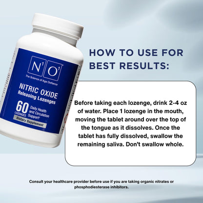 N1O1 Nitric Oxide Lozenges - 60 Count - Nitric Oxide Supplement for Heart Health, Circulation, Energy, Blood Flow, Oxygenation, Healthy Blood Pressure - dailyvitalstore