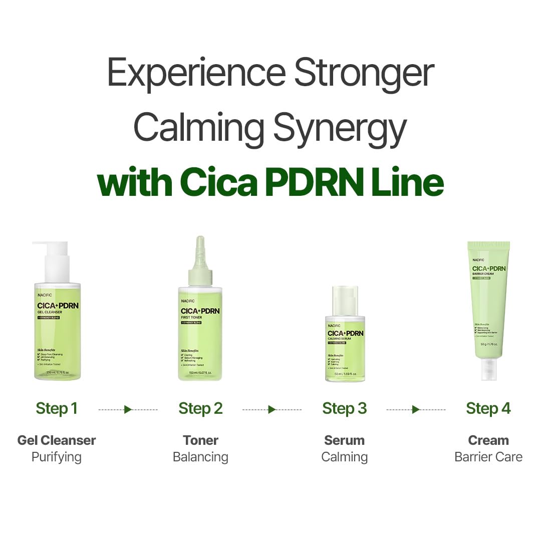 NACIFIC Cica PDRN Centella Serum (Centella Ampoule) 1.69 fl oz / 50ml, Korean Serum for Sensitive Skin, Calming & Hydrating - dailyvitalstore