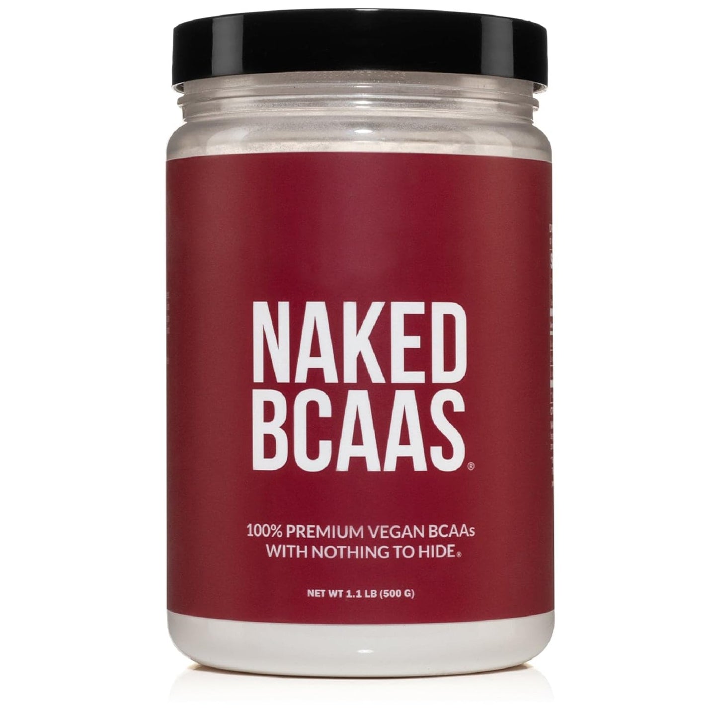 NAKED BCAAs Amino Acids Powder, Only 1 Ingredient, Pure 2:1:1 Formula, Vegan Unflavored Branched Chain Amino Acids, Instantized All Natural BCAA Supplement - 500 Grams, 100 Servings - dailyvitalstore