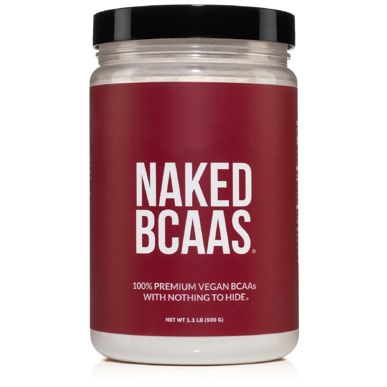 NAKED BCAAs Amino Acids Powder, Only 1 Ingredient, Pure 2:1:1 Formula, Vegan Unflavored Branched Chain Amino Acids, Instantized All Natural BCAA Supplement - 500 Grams, 100 Servings - dailyvitalstore