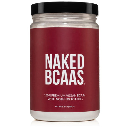 NAKED BCAAs Amino Acids Powder, Only 1 Ingredient, Pure 2:1:1 Formula, Vegan Unflavored Branched Chain Amino Acids, Instantized All Natural BCAA Supplement - 500 Grams, 100 Servings - dailyvitalstore