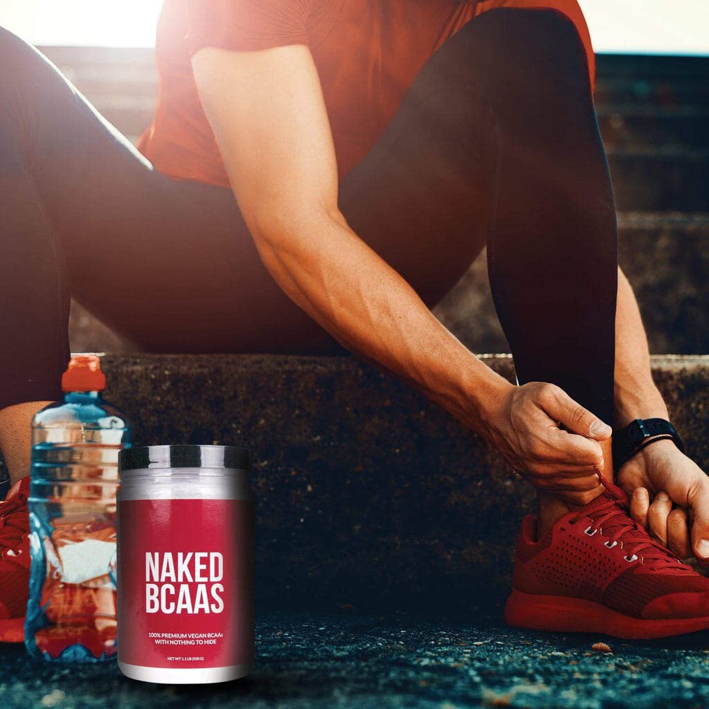 NAKED BCAAs Amino Acids Powder, Only 1 Ingredient, Pure 2:1:1 Formula, Vegan Unflavored Branched Chain Amino Acids, Instantized All Natural BCAA Supplement - 500 Grams, 100 Servings - dailyvitalstore